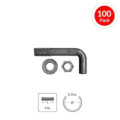 Best Pirce ✨ DuraDrive 1/2 In. X 6 In. L-Anchor Bolts With Nuts And Washers (100-Box) ???? 3 Best Pirce ✨ DuraDrive 1/2 In. X 6 In. L-Anchor Bolts With Nuts And Washers (100-Box) ????