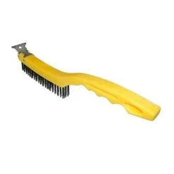 Cheapest ⭐ Bennett PLSWIRE777 7 In. Yellow Plastic Handle Wire Brush With Flat Scraper Tip ????