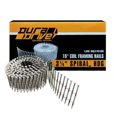 Flash Sale ???? DuraDrive 3-1/4 In. X 0.120 In. 15-Degree Angled Hot-Dipped Galvanized Spiral Shank Coil Framing Nails (4,050-Box) ???? 5 Flash Sale ???? DuraDrive 3-1/4 In. X 0.120 In. 15-Degree Angled Hot-Dipped Galvanized Spiral Shank Coil Framing Nails (4,050-Box) ???? - Image 3