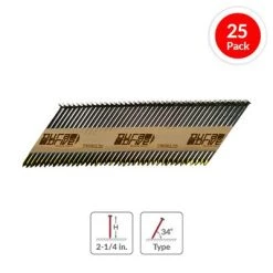 New ???? DuraDrive 2-1/4 In. 34-Degree Electro Galvanized Smooth Finish Spiral Shank Concrete Paper Strip Nails (1,000-Box) ????