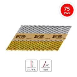 Promo ⭐ DuraDrive 3-1/4 In. 34-Degree Angled Cold-Dip Galvanized Spiral Shank Paper Strip Nails (3,000-Box) 😍