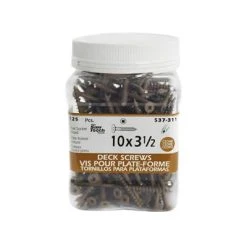 Best Pirce ???? H Paulin #10 X 3-1/2 In. Low Root Brown ???? Coated Flat Head Square Drive Cedar Decking Screws (125-Jug) ⭐