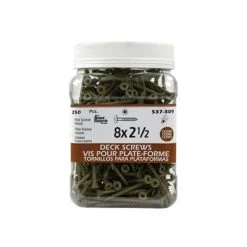 New ???? H Paulin #8 X 2-1/2 In. Low Root Brown ???? Coated Flat Head Square Drive Cedar Decking Screws (250-Jug) ????