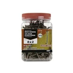 Discount ???? H Paulin #8 X 2 In. Low Root Brown ???? Coated Flat Head Square Drive Exterior Cedar Decking Screws (400-Jug) ⭐