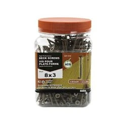 Wholesale ???? H Paulin #8 X 3 In. Low Root Brown ???? Coated Flat Head Square Drive Pressure Treated Cedar Decking Screws (200-Jug) ✔️