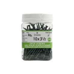 Wholesale ???? H Paulin #10 X 3-1/2 In. Low Root Green ???? Coated Flat Head Square Drive Pressure Treated Decking Screws (125-Jug) ????