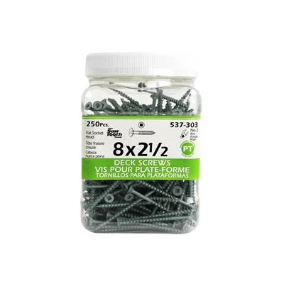 Coupon ???? H Paulin #8 X 2-1/2 In. Low Root Green ???? Coated Flat Head Square Drive Pressure Treated Decking Screws (250-Jug) ???? 3 Coupon ???? H Paulin #8 X 2-1/2 In. Low Root Green ???? Coated Flat Head Square Drive Pressure Treated Decking Screws (250-Jug) ????