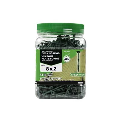 New ⌛ H Paulin #8 X 2 In. Low Root Green ???? Coated Flat Head Square Drive Exterior Pressure Treated Decking Screws (400-Jug) ???? 3 New ⌛ H Paulin #8 X 2 In. Low Root Green ???? Coated Flat Head Square Drive Exterior Pressure Treated Decking Screws (400-Jug) ????