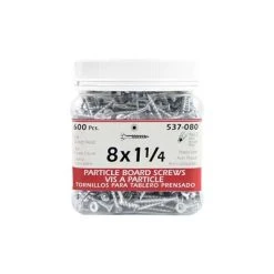 Buy ❤️ H Paulin #8 X 1-1/4 In. Zinc ???? Coated Flat Head Square Drive Particle Board Screws (600-Jug) ????
