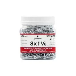 Budget ???? H Paulin #8 X 1-1/8 In. Zinc ???? Coated Flat Head Square Drive Particle Board Screws (600-Jug) ❤️