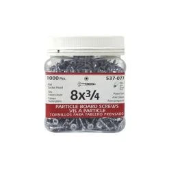 Hot Sale ???? H Paulin #8 X 3/4 In. Zinc ???? Coated Flat Head Square Drive Particle Board Screws (1,000-Jug) ⌛