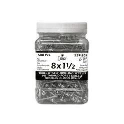 Discount ❤️ H Paulin #8 X 1-1/2 In. Zinc ???? Coated Pan Head Square Drive Self-Drilling Drill-X Metal Screws (500-Jug) ????