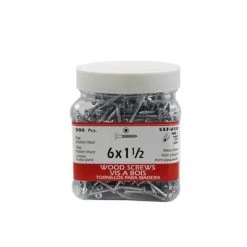 New ❤️ H Paulin #6 X 1-1/2 In. Zinc ???? Coated Flat Head Square Drive Wood Screws (500-Jug) ????