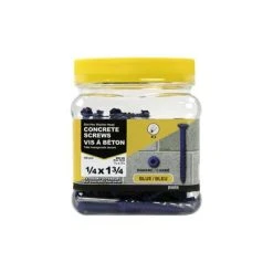 Promo ???? H Paulin 1/4 In. X 1-3/4 In. Blue ???? Coated Flat Head Square Drive Exterior Concrete Screws With Bit (100-Jug) ⌛