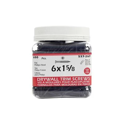 Cheapest ???? H Paulin #6 X 1-5/8 In. Black Phosphate ???? Coated Flat Head Phillips Drive Fine Thread Drywall Trim Screws (650-Jug) ???? 3 Cheapest ???? H Paulin #6 X 1-5/8 In. Black Phosphate ???? Coated Flat Head Phillips Drive Fine Thread Drywall Trim Screws (650-Jug) ????