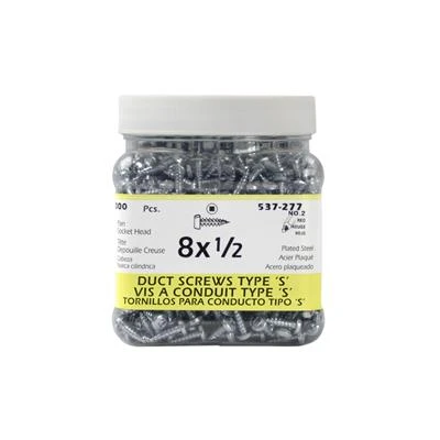 Top 10 ???? H Paulin #8 X 1/2 In. Zinc ???? Coated Pan Head Square Drive Type S Duct Screws (1,000-Jug) ???? 3 Top 10 ???? H Paulin #8 X 1/2 In. Zinc ???? Coated Pan Head Square Drive Type S Duct Screws (1,000-Jug) ????