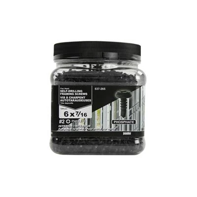 Budget ???? H Paulin #6 X 7/16 In. Black Phosphate ???? Coated Pan Head Phillips Drive Self-Drilling Interior Framing Screws (1,200-Jug) ???? 3 Budget ???? H Paulin #6 X 7/16 In. Black Phosphate ???? Coated Pan Head Phillips Drive Self-Drilling Interior Framing Screws (1,200-Jug) ????