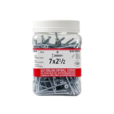 Wholesale ⌛ H Paulin #7 X 2-1/2 In. Zinc ???? Coated Flat Head Phillips Drive Self-Drilling Drywall Screws (250-Jug) ⭐ 3 Wholesale ⌛ H Paulin #7 X 2-1/2 In. Zinc ???? Coated Flat Head Phillips Drive Self-Drilling Drywall Screws (250-Jug) ⭐