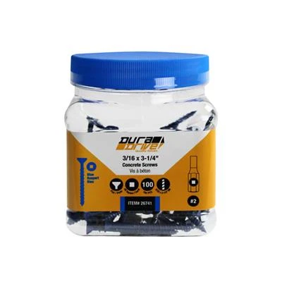 Coupon ???? DuraDrive 3/16 In. X 3-1/4 In. Blue Ruspert ???? Coated Flat Head Square Drive Concrete Screw (100-Pack) ???? 3 Coupon ???? DuraDrive 3/16 In. X 3-1/4 In. Blue Ruspert ???? Coated Flat Head Square Drive Concrete Screw (100-Pack) ????