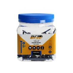 Wholesale ???? DuraDrive 1/4 In. X 4 In. Blue Ruspert ???? Coated Flat Head Square Drive Concrete Screw (50-Pack) ????