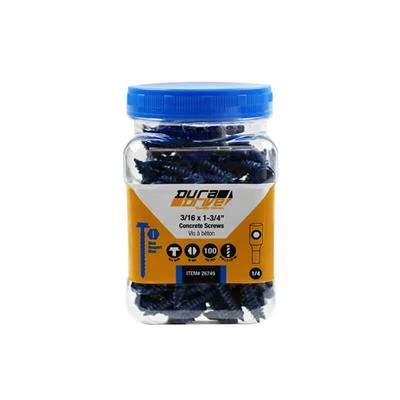 Promo ???? DuraDrive 3/16 In. X 1-3/4 In. Blue Ruspert ???? Coated Hex Washer Head Slot Drive Concrete Screw (100-Pack) ???? 3 Promo ???? DuraDrive 3/16 In. X 1-3/4 In. Blue Ruspert ???? Coated Hex Washer Head Slot Drive Concrete Screw (100-Pack) ????