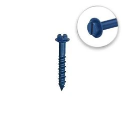 Alternative view of Buy ???? DuraDrive 1/4 In. X 2-3/4 In. Blue Ruspert ???? Coated Hex Washer Head Slot Drive Concrete Screw (100-Pack) ⭐
