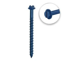 Alternative view of Top 10 ???? DuraDrive 1/4 In. X 5 In. Blue Ruspert ???? Coated Hex Washer Head Slot Drive Concrete Screw (50-Pack) ????
