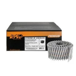 Best reviews of ???? DuraDrive 2-1/4 In. X 0.099 15-Degree Angled Dacromet Galvanized Spiral Shank Flat Top Coil Framing Nails (4,500-Box) ????