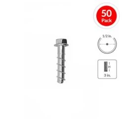 Cheap โ๏ธ DEWALT PFM1411380 1/2 In. X 3 In. Screw-Bolt+ High Performance Screw Anchor (50-Pack) ๐ฅ