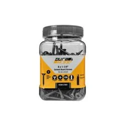 Coupon ⌛ DuraDrive #8 X 1-1/4 In. Grey ???? Coated Flat Head Phillips Drive Type S-12 Tek Point Cement Board Screws (150-Jug) ????