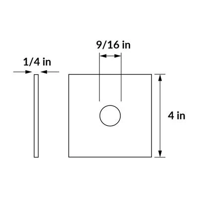 Best deal ???? DuraDrive 1/4 In. X 4 In. X 4 In. Square Plate Washer With 9/16 In. Bolt Diameter (50-Box) ❤️ 4 Best deal ???? DuraDrive 1/4 In. X 4 In. X 4 In. Square Plate Washer With 9/16 In. Bolt Diameter (50-Box) ❤️ - Image 2