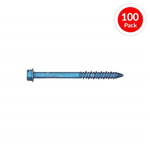 Promo ???? H Paulin 537-823 3/16 In. X 2-3/4 In. Blue Hex Washer Head Slotted Drive Concrete Screw (100-Pack) ???? 3 Promo ???? H Paulin 537-823 3/16 In. X 2-3/4 In. Blue Hex Washer Head Slotted Drive Concrete Screw (100-Pack) ????